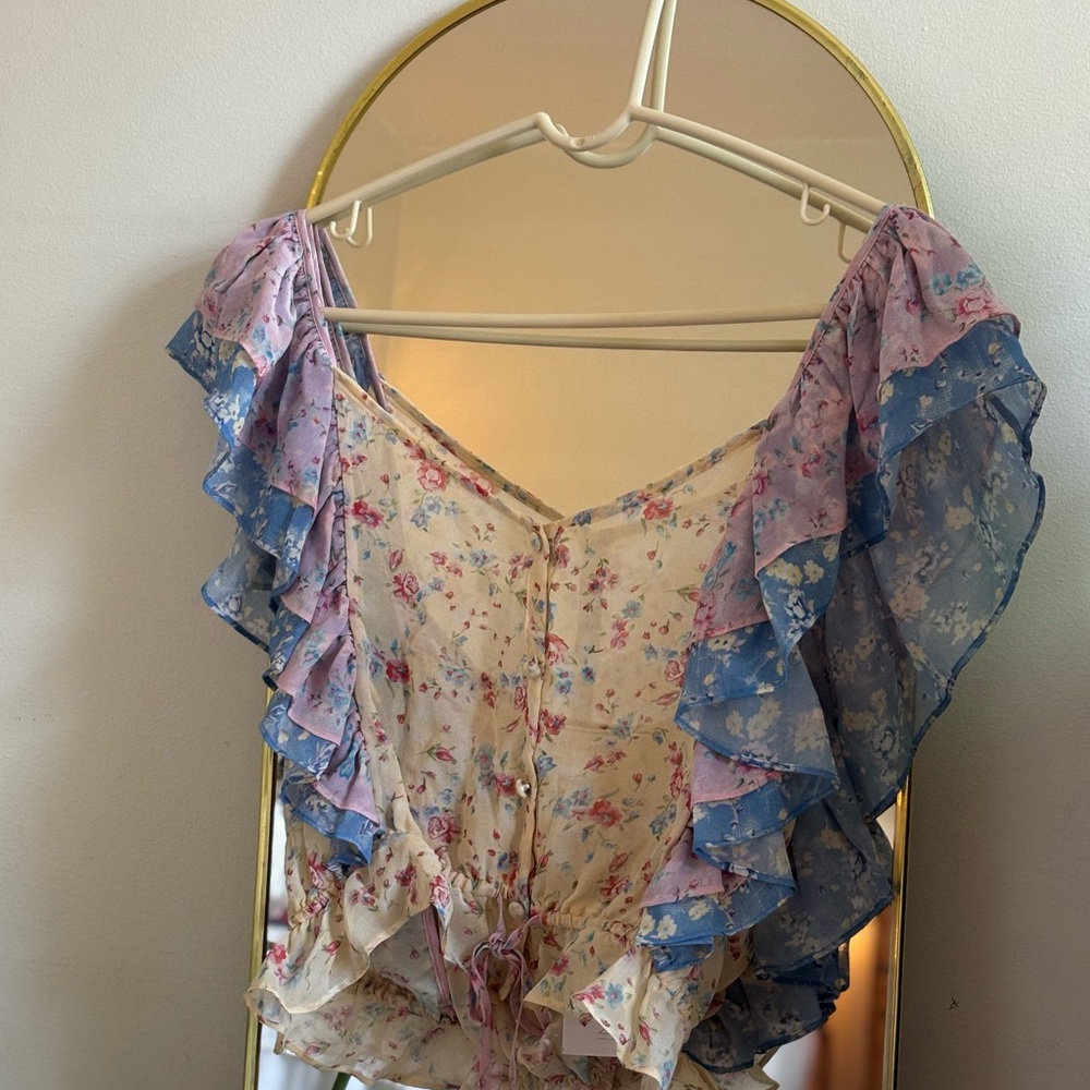 Floral Ruffle Blouse